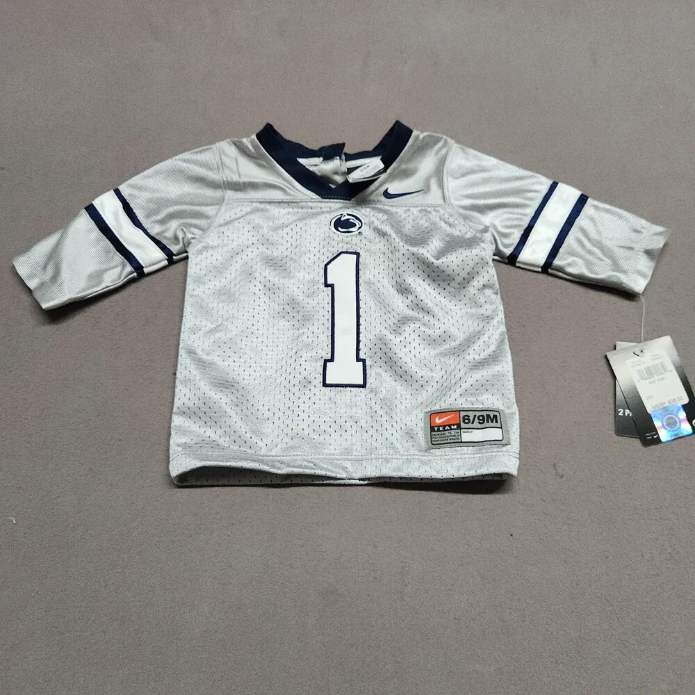 Nike Infant Football Jersey 6/9M Penn State Lions 1 Long Sleeve Gray 167